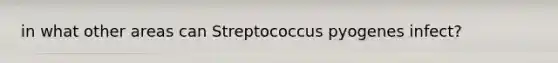 in what other areas can Streptococcus pyogenes infect?