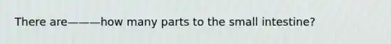 There are———how many parts to the small intestine?