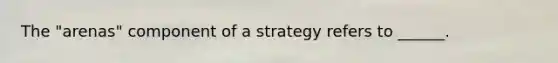 The "arenas" component of a strategy refers to ______.