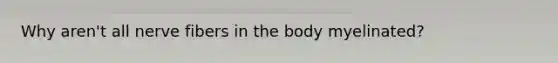 Why aren't all nerve fibers in the body myelinated?
