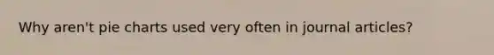 Why aren't pie charts used very often in journal articles?