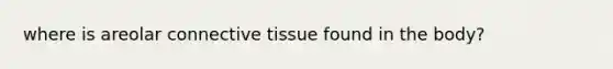 where is areolar connective tissue found in the body?