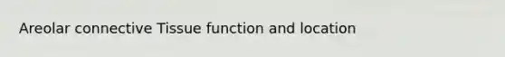 Areolar connective Tissue function and location