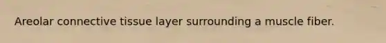 Areolar <a href='https://www.questionai.com/knowledge/kYDr0DHyc8-connective-tissue' class='anchor-knowledge'>connective tissue</a> layer surrounding a muscle fiber.