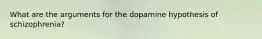 What are the arguments for the dopamine hypothesis of schizophrenia?