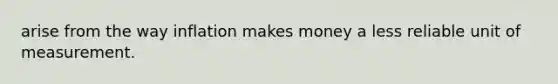 arise from the way inflation makes money a less reliable unit of measurement.