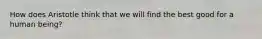 How does Aristotle think that we will find the best good for a human being?