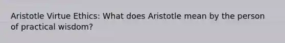 Aristotle Virtue Ethics: What does Aristotle mean by the person of practical wisdom?