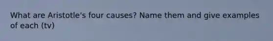 What are Aristotle's four causes? Name them and give examples of each (tv)