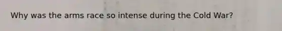 Why was the arms race so intense during the Cold War?