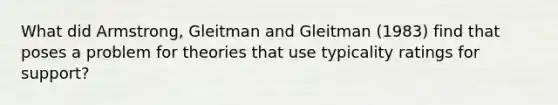 What did Armstrong, Gleitman and Gleitman (1983) find that poses a problem for theories that use typicality ratings for support?