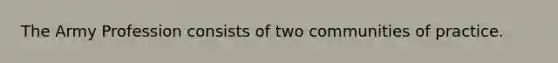 The Army Profession consists of two communities of practice.