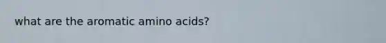 what are the aromatic amino acids?