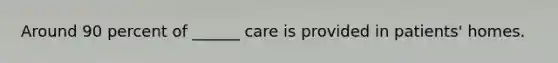 Around 90 percent of ______ care is provided in patients' homes.