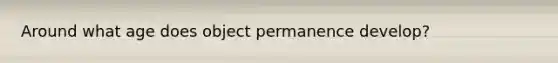 Around what age does object permanence develop?