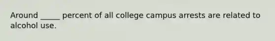 Around _____ percent of all college campus arrests are related to alcohol use.