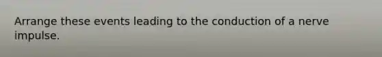 Arrange these events leading to the conduction of a nerve impulse.