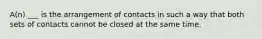 A(n) ___ is the arrangement of contacts in such a way that both sets of contacts cannot be closed at the same time.