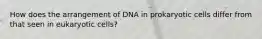 How does the arrangement of DNA in prokaryotic cells differ from that seen in eukaryotic cells?