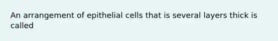 An arrangement of epithelial cells that is several layers thick is called