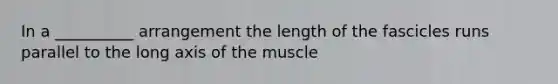 In a __________ arrangement the length of the fascicles runs parallel to the long axis of the muscle