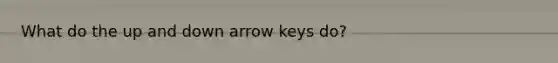 What do the up and down arrow keys do?