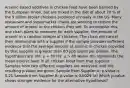 Arsenic-based additives in chicken feed have been banned by the European Union, but are mixed in the diet of about 70 % of the 9 billion broiler chickens produced annually in the US. Many restaurant and supermarket chains are working to reduce the amount of arsenic in the chicken they sell. To accomplish this, one chain plans to measure, for each supplier, the amount of arsenic in a random sample of chickens. The chain will cancel their relationship with a supplier if the sample provides sufficient evidence that the average amount of arsenic in chicken provided by that supplier is greater than 80 ppb (parts per billion). The hypotheses are: Ho: μ = 80 Ha: μ > 80 where mu represents the mean arsenic level in all chicken meat from that supplier. Samples from two different suppliers are analyzed, and the resulting p-value are given. Sample from Supplier A: p-value is 0.21 Sample from Supplier B: p-value is 0.0029 (a) Which p-value shows stronger evidence for the alternative hypothesis?