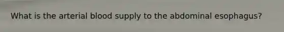 What is the arterial blood supply to the abdominal esophagus?