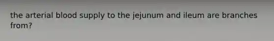 the arterial blood supply to the jejunum and ileum are branches from?