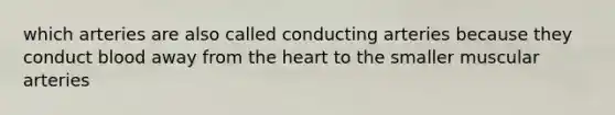 which arteries are also called conducting arteries because they conduct blood away from the heart to the smaller muscular arteries