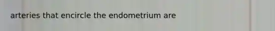 arteries that encircle the endometrium are