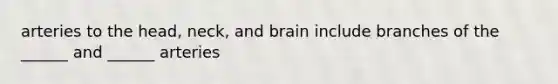 arteries to the head, neck, and brain include branches of the ______ and ______ arteries