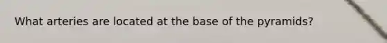 What arteries are located at the base of the pyramids?