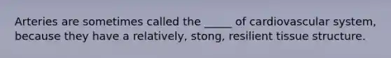 Arteries are sometimes called the _____ of cardiovascular system, because they have a relatively, stong, resilient tissue structure.