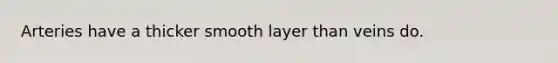 Arteries have a thicker smooth layer than veins do.