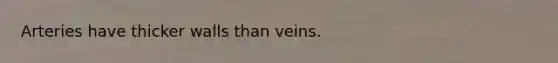 Arteries have thicker walls than veins.