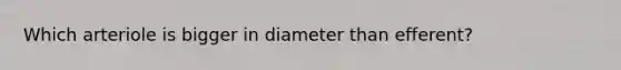 Which arteriole is bigger in diameter than efferent?