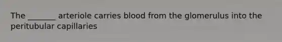 The _______ arteriole carries blood from the glomerulus into the peritubular capillaries