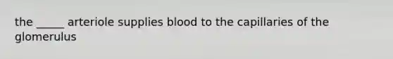 the _____ arteriole supplies blood to the capillaries of the glomerulus