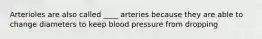 Arterioles are also called ____ arteries because they are able to change diameters to keep blood pressure from dropping