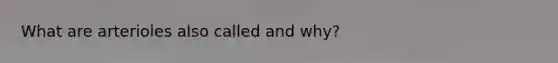What are arterioles also called and why?
