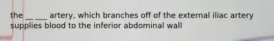 the __ ___ artery, which branches off of the external iliac artery supplies blood to the inferior abdominal wall