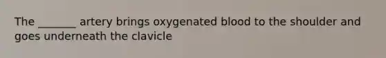 The _______ artery brings oxygenated blood to the shoulder and goes underneath the clavicle