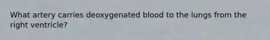 What artery carries deoxygenated blood to the lungs from the right ventricle?​