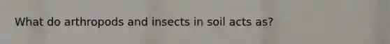 What do arthropods and insects in soil acts as?