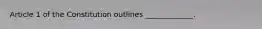 Article 1 of the Constitution outlines _____________.