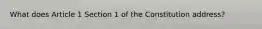 What does Article 1 Section 1 of the Constitution address?