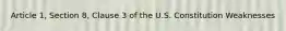 Article 1, Section 8, Clause 3 of the U.S. Constitution Weaknesses