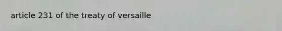 article 231 of the treaty of versaille