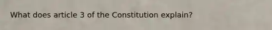 What does article 3 of the Constitution explain?